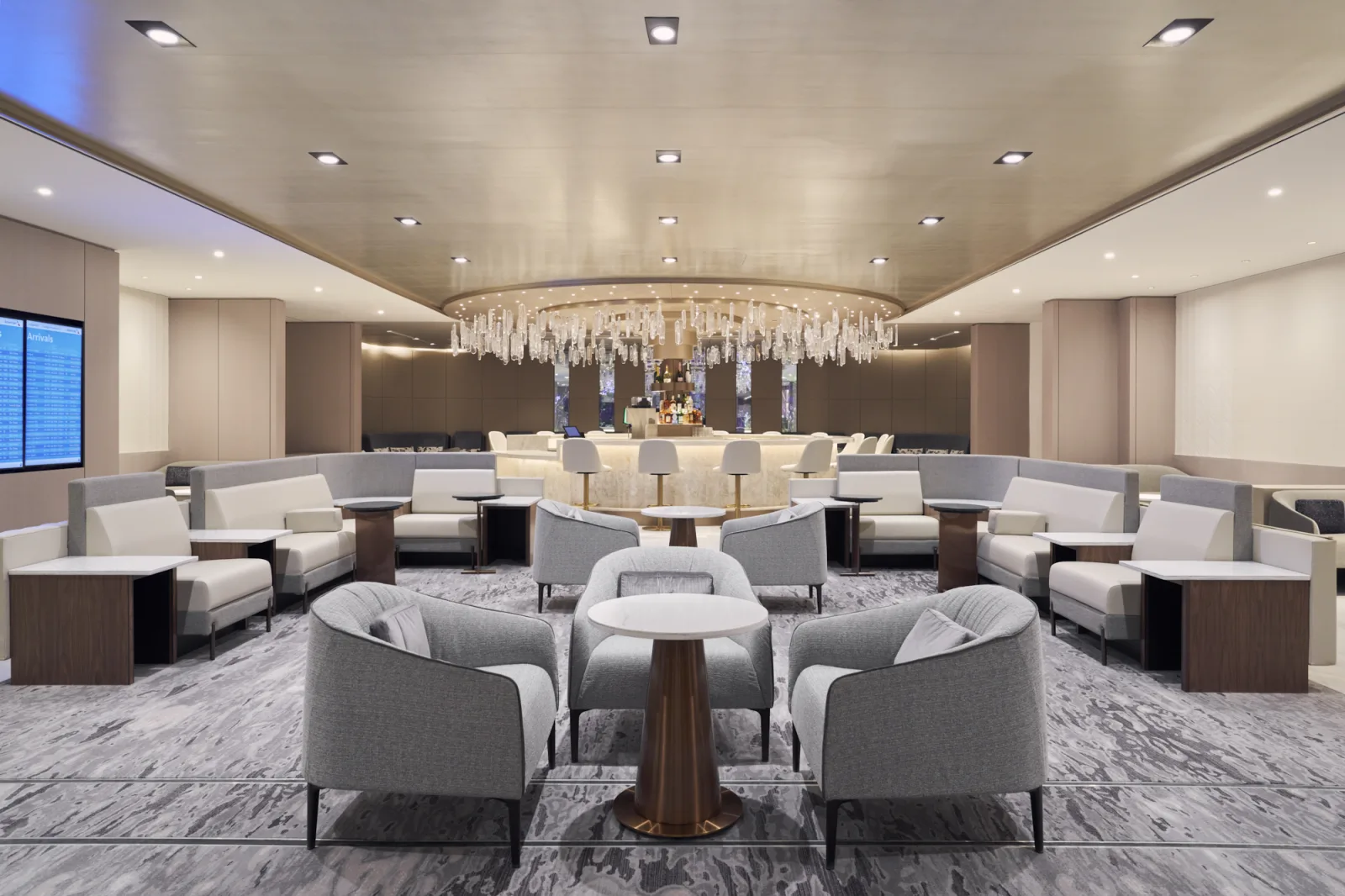 oneworld Chelsea Lounge premium space, illustrating Asia Miles' partner-airline reach for APAC-focused travellers.